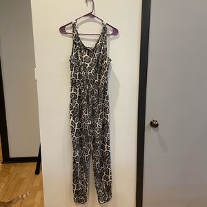 Leopard tie jumpsuit